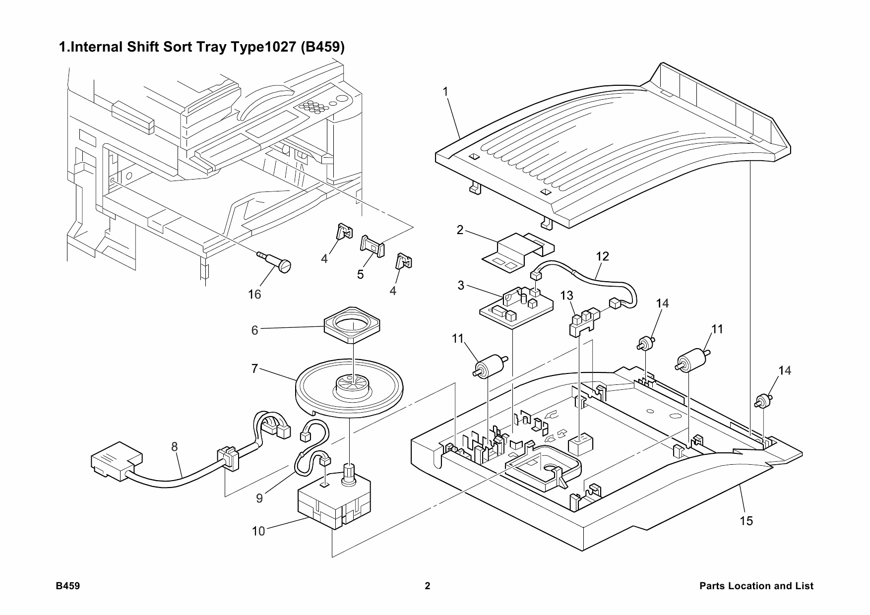 RICOH Options B459 INTERNAL SHIFT SORT TRAY Parts Catalog PDF download-4